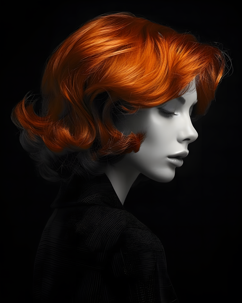 Femme aux cheveux colorés